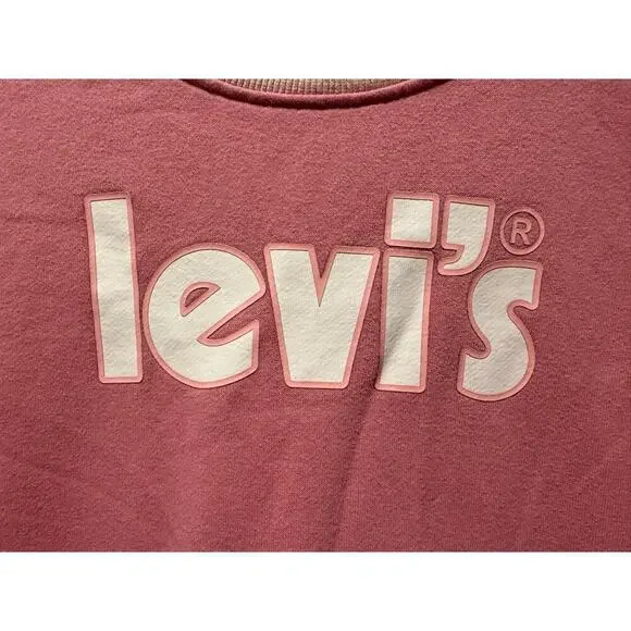 Levi’s Teenager Meet and Greet Pink Colorblocked Crewneck Girls XL - Picture 4 of 6